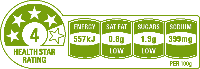 Vegie Magic Cheese & Vegie Burger Patty Health Star Rating